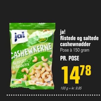 Poetzsch Padborg ja! Ristede og saltede cashewnødder tilbud