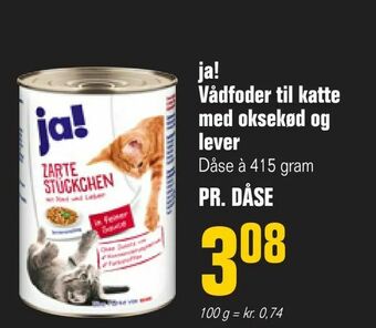ja! Vådfoder til katte med oksekød og lever