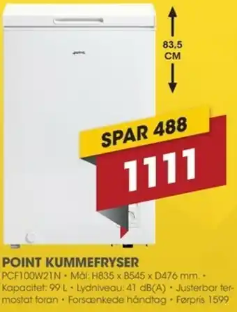 Punkt1 Point Kummefryser PCF100W21N tilbud