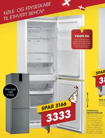 Punkt1 Whirlpool Kølefryseskab W7821OW tilbud