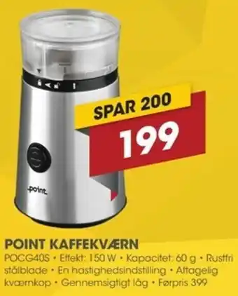 Punkt1 Point Kaffekværn POCG40S tilbud