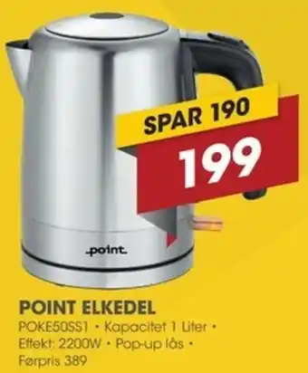 Punkt1 Point Elkedel POKE50SS1 tilbud