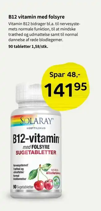 Helsam B12 vitamin med folsyre tilbud