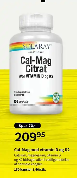 Helsam Cal-Mag med vitamin D og K2 tilbud