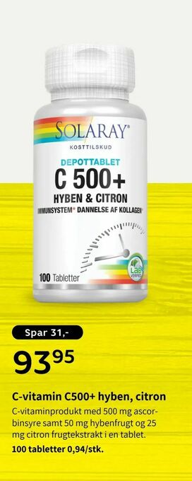 C-vitamin C500+ hyben, citron