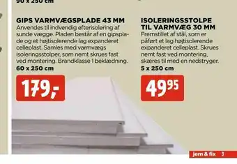 Gips varmvægsplade 43 mm