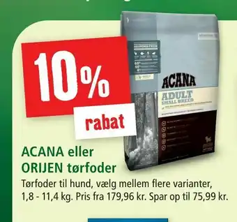 Maxi Zoo ACANA eller ORIJEN tørfoder tilbud