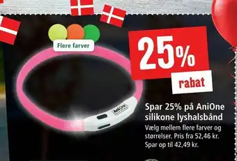 Maxi Zoo Spar 25% på AniOne silikone lyshalsbånd tilbud