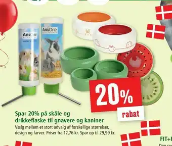 skåle og drikkeflaske til gnavere og kaniner