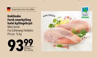 Kokländer Fersk smørkylling halvt kyllingebryst