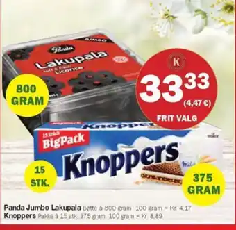 Købmandsgården Panda Jumbo Lakupala tilbud