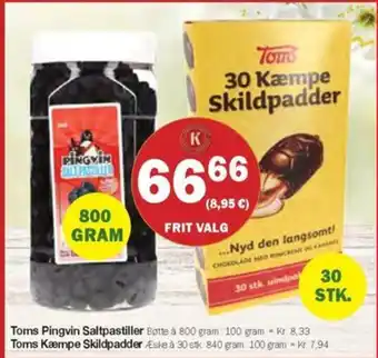 Købmandsgården Toms Pingvin Saltpastiller tilbud
