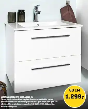 XL-BYG VASSO BADMØBEL HVID HØJGLANS 60 CM tilbud