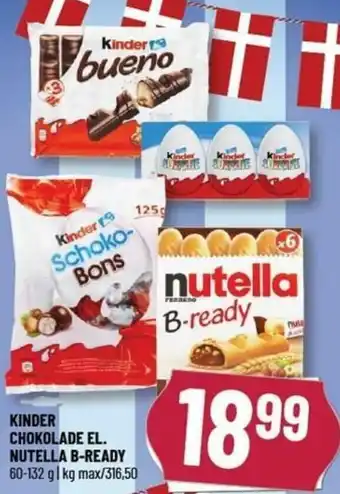 Løvbjerg Kinder Chokolade El. Nutella B-Ready 60-132 g tilbud