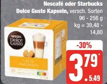 Zentralmarkt Nescafé oder Starbucks Dolce Gusto Kapseln tilbud