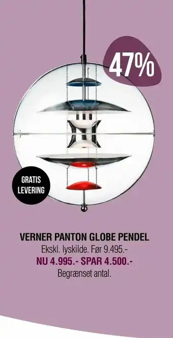 Ilva Verner panton globe pendel tilbud