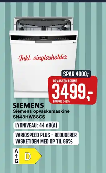 Skousen Siemens opvaskemaskine tilbud