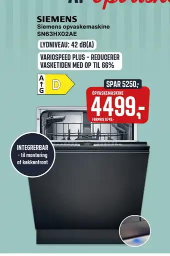 Skousen Siemens opvaskemaskine tilbud