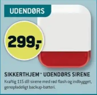 XL-BYG SIKKERTHJEM UDENDØRS SIRENE tilbud