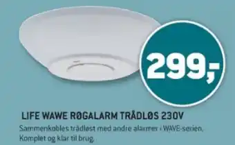 XL-BYG LIFE WAWE RØGALARM TRÅDLØS 230V tilbud