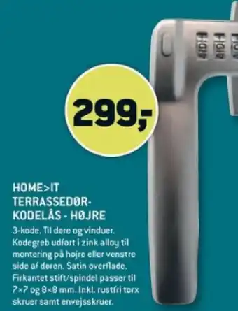 XL-BYG HOME > IT TERRASSEDØR-KODELÅS - HØJRE tilbud