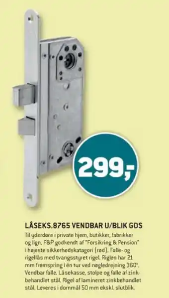 XL-BYG LÅSEKS.8765 VENDBAR U/BLIK GDS tilbud