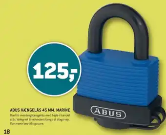 XL-BYG ABUS HÆNGELÅS 45 MM. MARINE tilbud