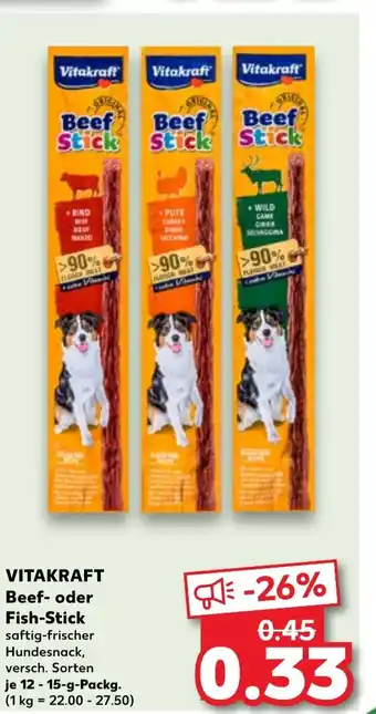 Kaufland DE VITAKRAFT Beef- oder Fish-Stick tilbud