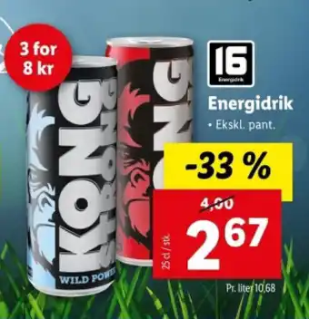 Lidl Energidrik tilbud