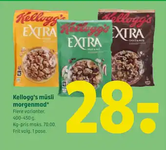 Coop 365 Kellogg's müsli morgenmad tilbud