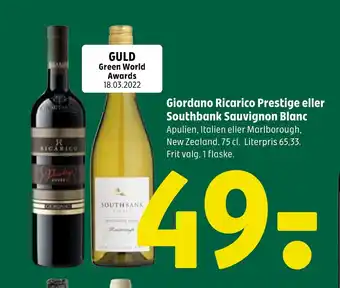 Coop 365 Giordano Ricarico Prestige eller Southbank Sauvignon Blanc tilbud