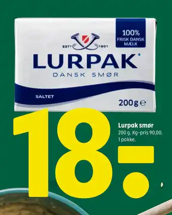 Coop 365 Lurpak smør tilbud