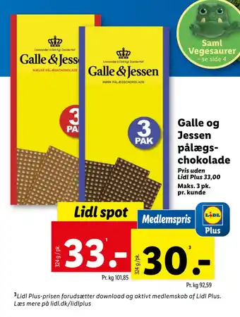 Lidl Galle og Jessen pålægschokolade tilbud