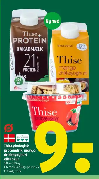 Coop 365 Thise økologisk proteindrik, mango drikkeyoghurt eller skyr tilbud