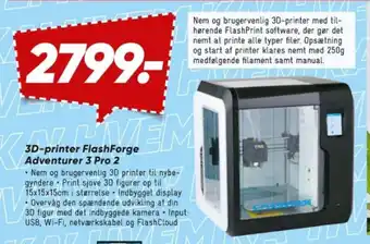 Bilka 3D-printer FlashForge Adventurer 3 Pro 2 tilbud