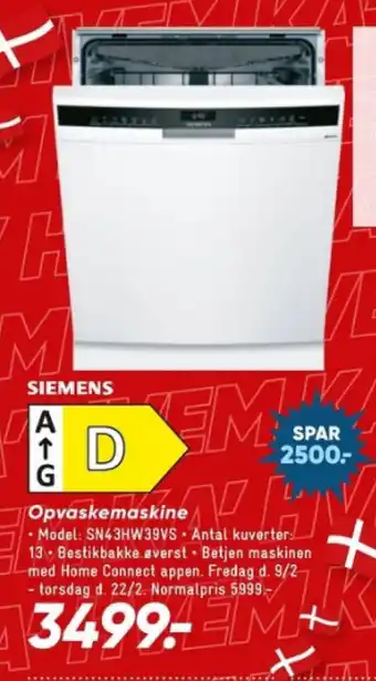 Bilka Opvaskemaskine tilbud