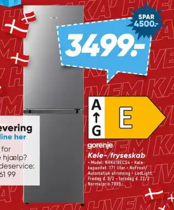 Bilka Køle-/fryseskab tilbud