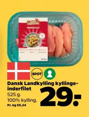 Netto Dansk Landkylling kyllinge-inderfilet tilbud