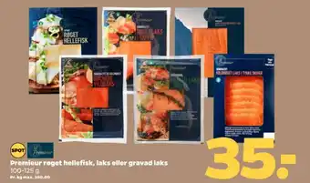 Netto Premieur røget hellefisk, laks eller gravad laks tilbud