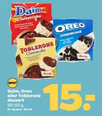 Daim, Oreo eller Toblerone dessert