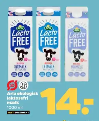 Netto Arla økologisk laktosefri mælk tilbud