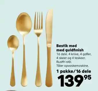 Kvickly Bestik med med guldfinish tilbud