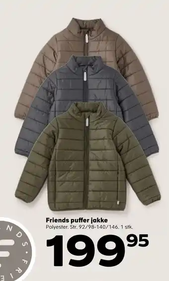 Kvickly Friends puffer jakke tilbud