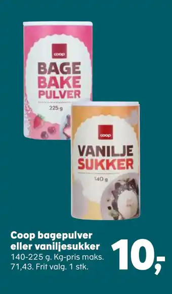 Kvickly Coop bagepulver eller vaniljesukker tilbud