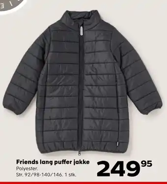 Kvickly Friends lang puffer jakke tilbud