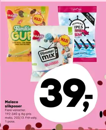 Kvickly Malaco slikposer tilbud