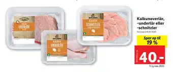 Lidl Kalkun overlår, -underlår eller -schnitzler tilbud