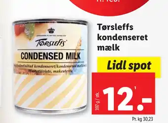Lidl Tørsleffs kondenseret mælk tilbud