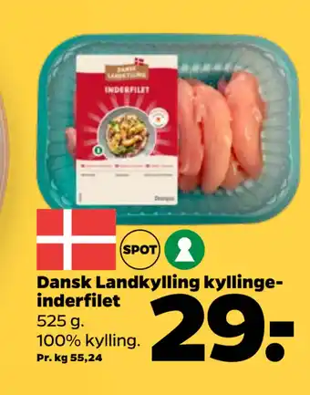 Netto Dansk Landkylling kyllingeinderfilet tilbud