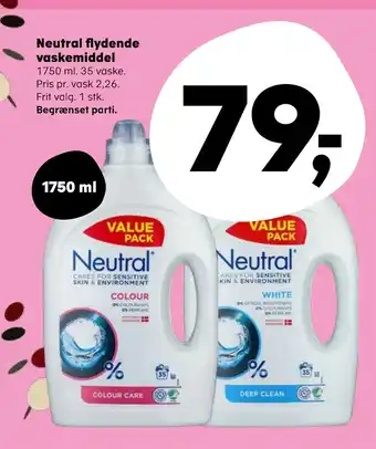 Kvickly Neutral flydende vaskemiddel tilbud